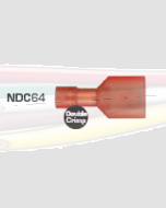 Quikcrimp NDC64 Nylon 6.3mm Male Blade Terminal - Fully Insulated Red Pack of 100
