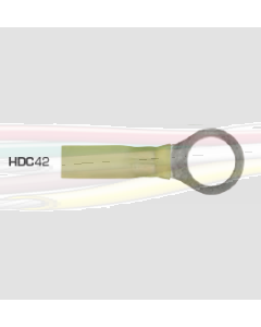 Quikcrimp HDC42 Yellow 10mm Heatshrink Ring Terminal Pack of 100