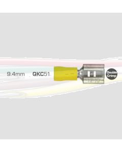 IONNIC QKC51 Yellow 9.4mm Female Vinyl Insulated Blade QC Crimp Terminal (Pack of 100)