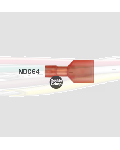 Quikcrimp NDC64 Nylon 6.3mm Male Blade Terminal - Fully Insulated Red Pack of 100