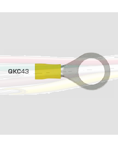 Quikcrimp QKC43 12mm Yellow Heatshrink Ring Terminal